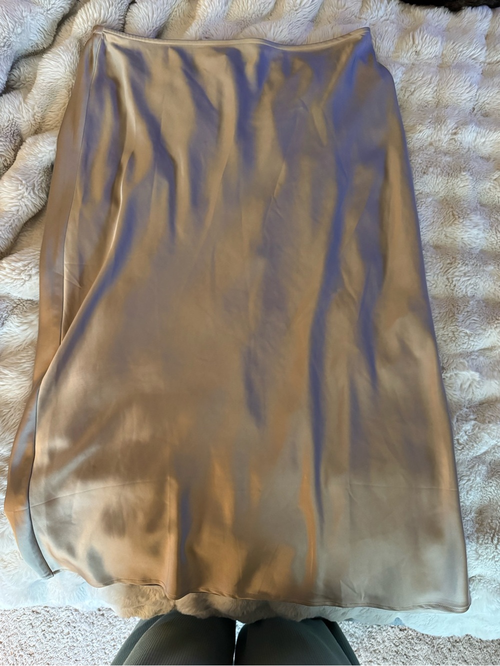 Old Navy Satin Midi Skirt in Champagne Taupe